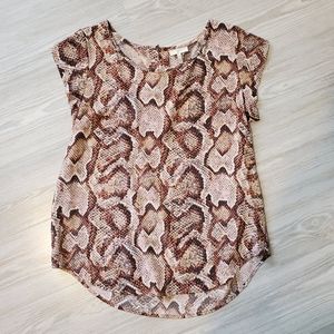Joie Silk Rancher Reptile Print Top